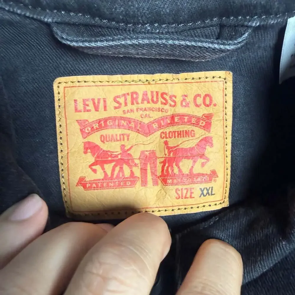 Levi's Men's Classic Black Denim Trucker Jacket Size XXL